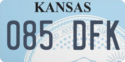 KS license plate 085DFK