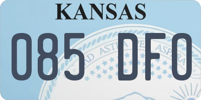 KS license plate 085DFO