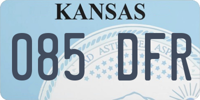 KS license plate 085DFR