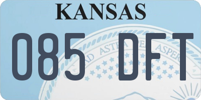 KS license plate 085DFT