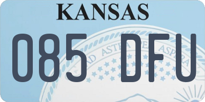 KS license plate 085DFU