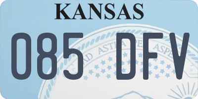 KS license plate 085DFV