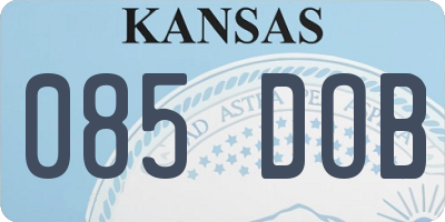 KS license plate 085DOB