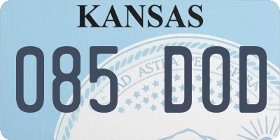 KS license plate 085DOD