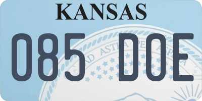 KS license plate 085DOE