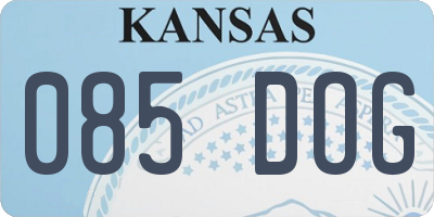 KS license plate 085DOG