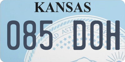 KS license plate 085DOH