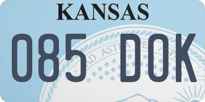 KS license plate 085DOK