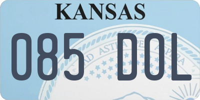 KS license plate 085DOL