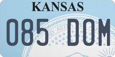 KS license plate 085DOM
