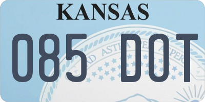 KS license plate 085DOT