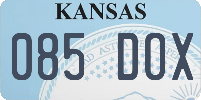 KS license plate 085DOX