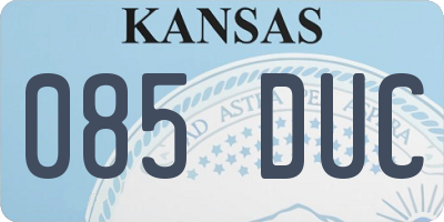 KS license plate 085DUC