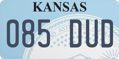 KS license plate 085DUD