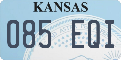 KS license plate 085EQI