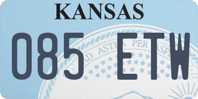 KS license plate 085ETW