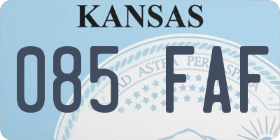 KS license plate 085FAF