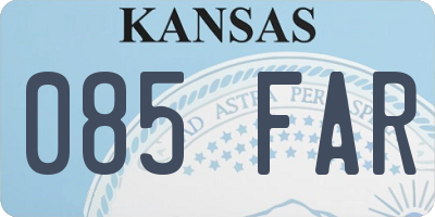 KS license plate 085FAR