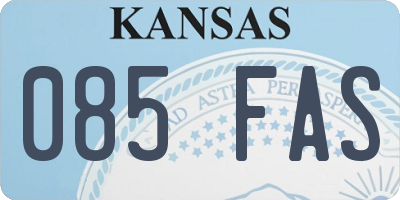 KS license plate 085FAS