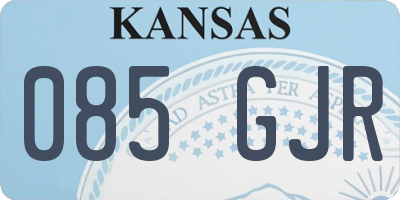 KS license plate 085GJR