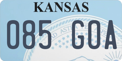 KS license plate 085GOA