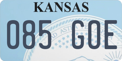 KS license plate 085GOE