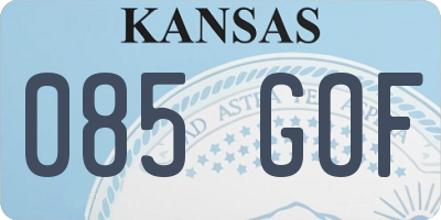 KS license plate 085GOF