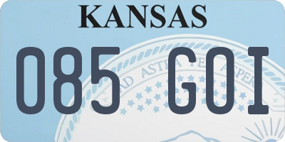 KS license plate 085GOI