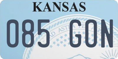 KS license plate 085GON