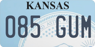 KS license plate 085GUM