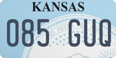 KS license plate 085GUQ