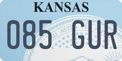KS license plate 085GUR