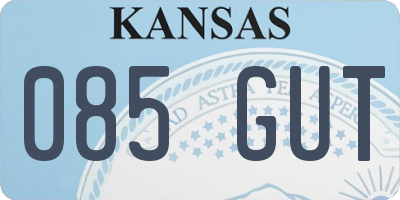 KS license plate 085GUT