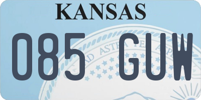 KS license plate 085GUW