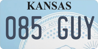KS license plate 085GUY
