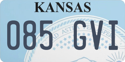 KS license plate 085GVI