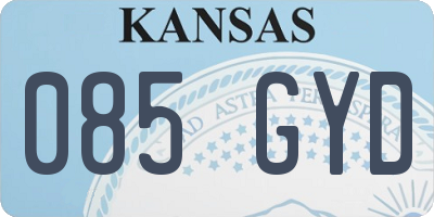 KS license plate 085GYD