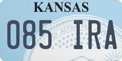KS license plate 085IRA