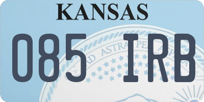 KS license plate 085IRB