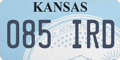 KS license plate 085IRD