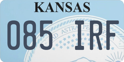 KS license plate 085IRF