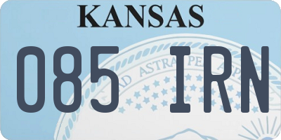 KS license plate 085IRN