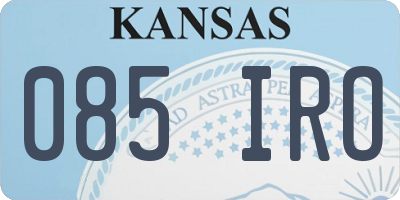KS license plate 085IRO