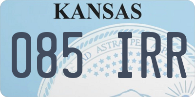 KS license plate 085IRR