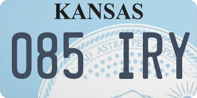 KS license plate 085IRY