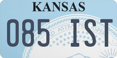 KS license plate 085IST