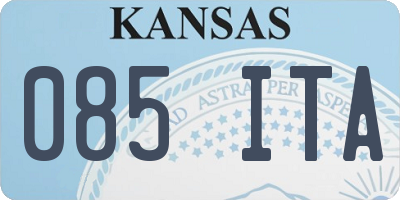 KS license plate 085ITA