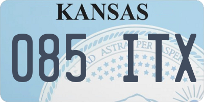 KS license plate 085ITX
