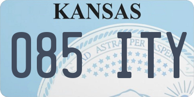 KS license plate 085ITY