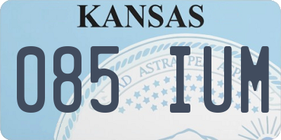 KS license plate 085IUM